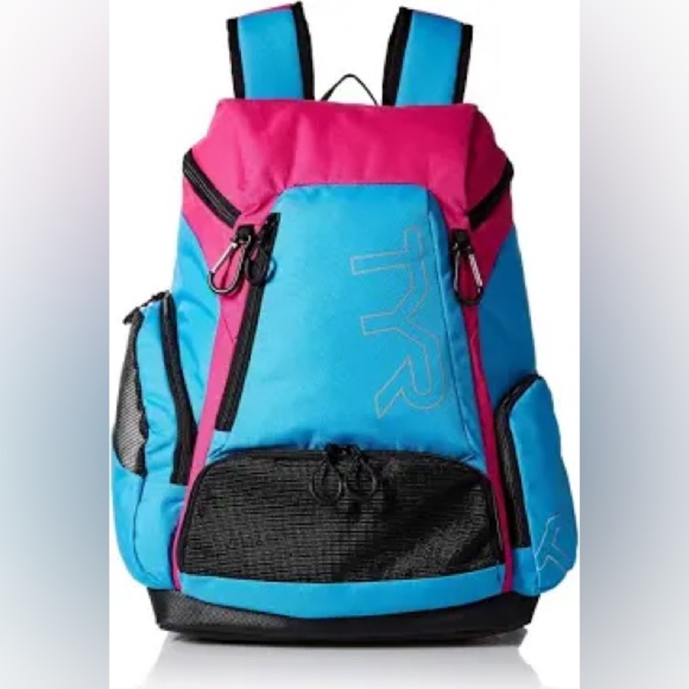 TYR ALLIANCE 30L SWIM BACKPACK PINK BLUE